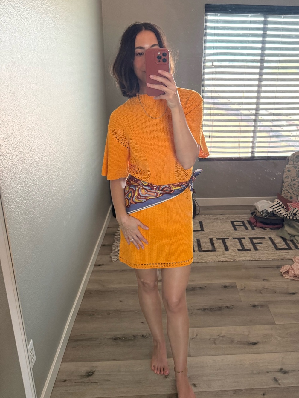 Marigold Orange Knit Dress